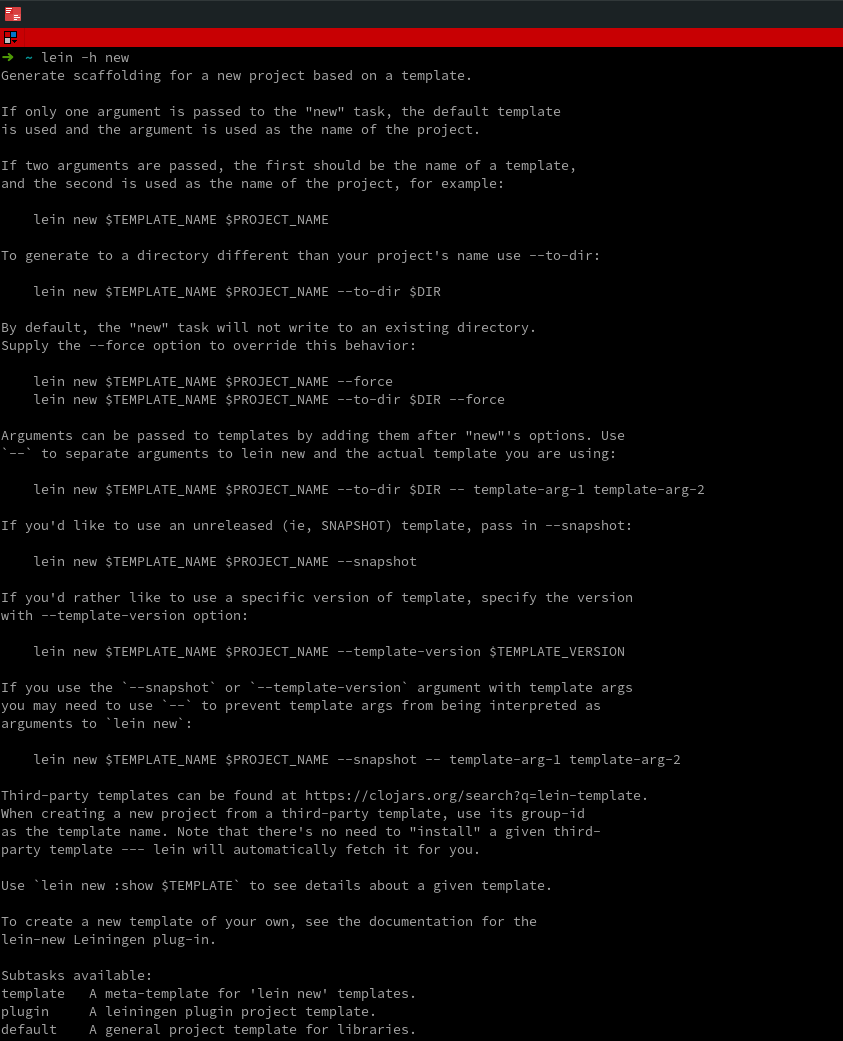 Lein version command
